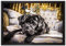 Pixxprint Süßer Mops auf dem Thron Leinwandbild 60x40 cm im Bilderahmen, Wandbild, Schattenfugenrahmen, Kein Poster