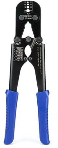 iCrimp IWS-1608M-C Crimpzange, Multi-Durchmesser Crimpwerkzeuge für Drahtseile und Drahtseilhülsen, Crimpzeuge mit integriertem Abschneider arbeiten in einem Bereich von 1.2mm bis 3.5mm.