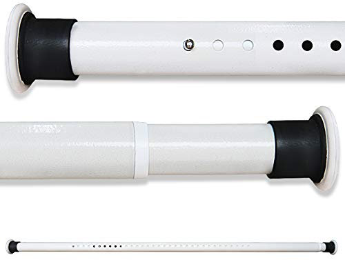 Tringle De Rideau De Douche Extensible Sans Perçage 210-260CM Acier Au Carbone Blanc Tringle A Rideaux Vêtements Télescopique Barre A Tension Pour Salle De Bains Fenêtre Cuisine Armoire