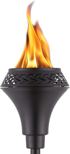 TIKI Island King 65 Metal Outdoor Torch – Weather-Resistant, Decorative TIKI Torch with Long-Lasting Wick, Snuffer & Easy-Pour Wide-Mouth Canister for Patio, Backyard & Garden