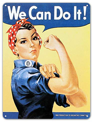 ZYPENG Rosie The Riveter We Can Do It WW2 Military Retro Vintage Style Metal Tin Sign 40,6 x 30,5 cm