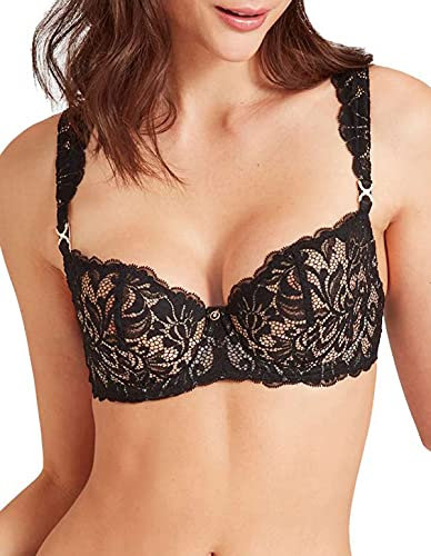 Aubade Mon Bijou Reggiseno Mezza Coppa Coppe Modellate, Perle Noir, 3E Donna