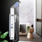 AWorddy Pannello Doccia Idromassaggio per Vasca con 5 In 1 Funzioni LED Colonna Doccia Set in 304 Acciaio Inox Con Display LCD, Miscelatore Vasca Da Bagno, Soffione Doccia A Cascata Argento
