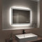 EMKE Shaver Bathroom Mirror with Bluetooth Speaker - 800x600mm Backlit LED Illuminated Bathroom Mirror with Demister Pad, Makeup Vanity Touch Mirror with LED Lights
