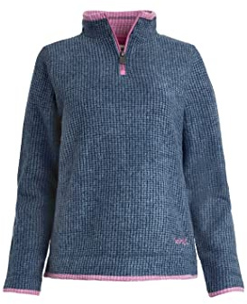 Weird Fish Beye 1/4 Zip Grid Fleece Navy Size 8. (Jumper/Sweater/Fleece)