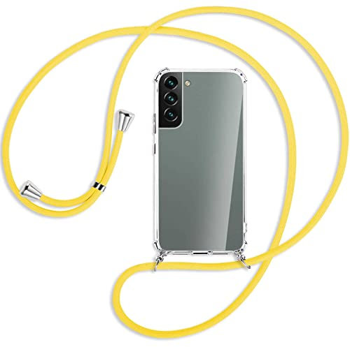 mtb more energy® Handykette kompatibel mit Samsung Galaxy S22 5G (SM-S901, 6.1'') - Banana Gelb - Smartphone Hülle zum Umhängen - Anti Shock Full TPU Case
