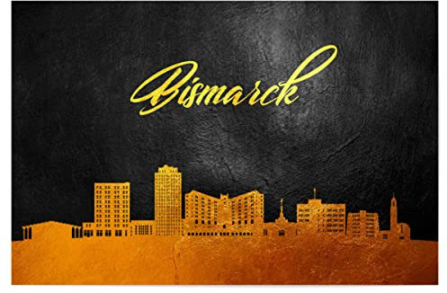 artboxONE Poster 30x20 cm Städte Bismarck North Dakota Gold - Bild Bismarck City Dakota