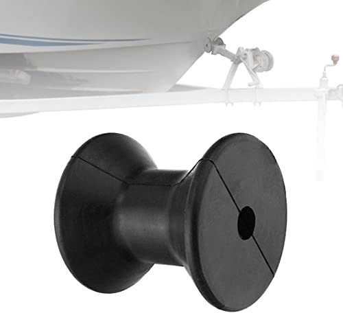 UISKEDS Rouleau d'étrave de remorque marine de 7,6 cm, arbre de 1/2 support de treuil de remorque de bateau robuste quille en caoutchouc pour arrêter le bateau, guidage de remorque
