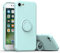 for iPhone SE 2022 Case, iPhone SE 2020 / 8 / 7 Case with Built-in Ring Holder, [Anti-Scratch] Soft Silicone Phone Case Hidden Kickstand Slim TPU Bumper Shockproof Protective Back Case, Light Green