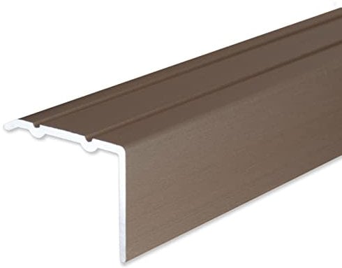 PROVISTON | Winkelprofil | Aluminium eloxiert | Bronze Hell | Breite 24.5 mm | Höhe 18 mm | Länge 1000 mm | Selbstklebend | Treppenkantenprofil | Treppenwinkel | Treppenkante | Kombiwinkel | 1 Stück