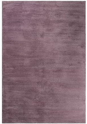 Wecon Home Kuschelig weicher Esprit Hochflor Teppich, bestens geeignet fürs Wohnzimmer, Schlafzimmer und Kinderzimmer LOFT(200 x 200 cm, lila Flieder)