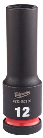 Douille Shockwave 1/2 hex longue MILWAUKEE 12 mm - 4932480330