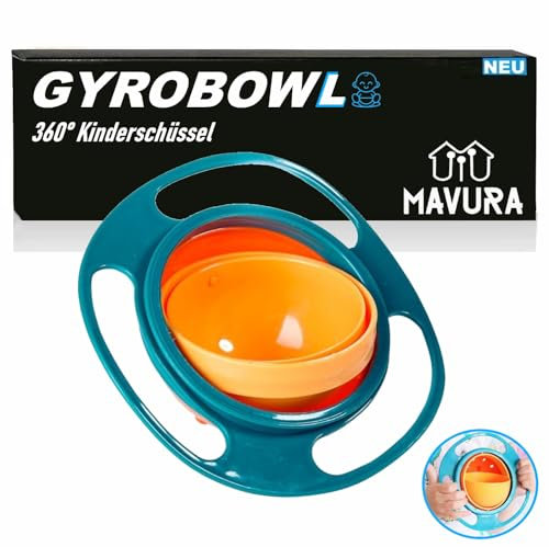 MKIDS GyroBowl - Cuenco giratorio para niños, 360°, para bebé, cuenco para aperitivos, cuenco para niños, a prueba de fugas