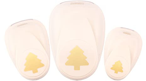 Vaessen Creative Stanzer Set - Motivstanzer - Weihnachten - 3 Stück - Tonpapier und Bastelmaterial bis zu 250 g/m² - zum Basteln Mit Papier und Scrapbooking, Weiß-gold
