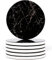Naivasha Homeware Lot de 6 dessous de verre en marbre – Superbes dessous de verre décoratifs en finition brillante, élégants sous-verres en pierre avec fond en liège – Marbre noir