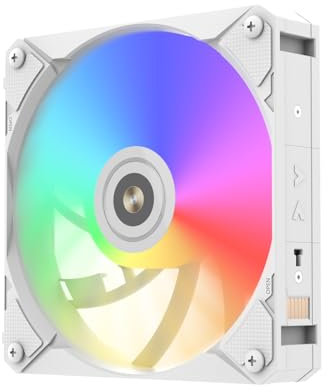 ALSEYE Infinity i12 PC Case Fan, Snap-in Connection Structure ARGB & PWM 120mm PC Case Cooling Fan - White