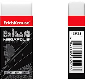 Radiergummi 5,1 x 2,2 x 1,3 cm weiß 1 Stück - weicher Radierer für Schule Büro Atelier Uni
