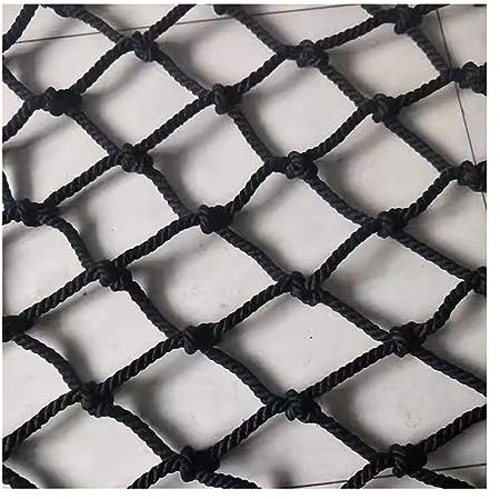 ALFAAL Rope Netting Black Construction Safety Net Rope Net Loft Net for Playground Partition Net Rock Climbing Protection Rope Net for Playground (Color : 8cm mesh, Size : 1x4m(3x13ft))