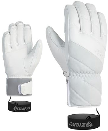 Ziener Alpine Damen Ski Handschuhe Leder Kuma weiß - 8,5