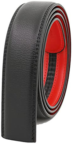 Yorggvel Herren Gürtel Ohne Schnalle Echt Leder,Ratsche Automatik Gürtel Business und Anzug Gürtel Schwarz für Männer,Guertel Breite 3.5cm (Länge 120cm)