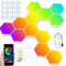 Fyeme LED Sechseck Gaming Wandleuchte LED Sechseck Gaming Wandleuchte mit Fernbedienung Bluetooth-Musikmodus LED Magic Panel für Gaming/Party/Wohnzimmer Deko (12 PCS)