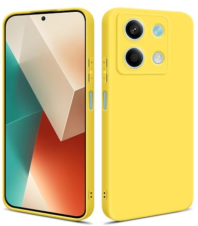 HSP Hülle für Xiaomi Redmi Note 13 5G, Silikon Handyhülle, Dünn Case, Gelb | Kameraschutz, matt, passgenaue Aussparungen, erhöhte Ränder, Handy Schutzhülle, Silikonhülle, Phone Cover, Silicone
