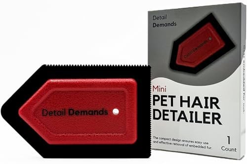 Detail Demands Mini Pet Hair Remover | Dog Hair Remover for Car Carpet & Car Cleaning Supplies, Cat Hair Remover for Furniture, Reusable Carpet Brush and Lint Remover, Pet Hair Removal Tool
