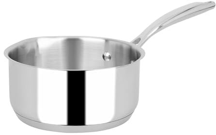 Sitram 715473, Casserole Collection Hélène Darroze Acier inoxydable Qualité Pro Ø 16 cm - avec 2 becs verseurs - Intérieur satiné avec litrage - tous feux dont induction