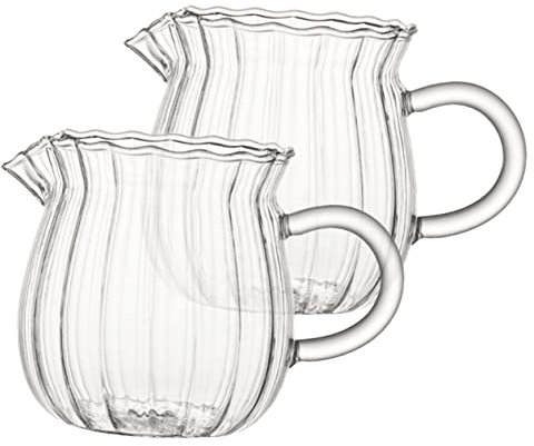PRETYZOOM 2pcs Glass Milk Gu Coffee Pitcher Glass Espresso Glass Milk Cup for Home Multi-Function Coffee Cup Round Wooden Chopping Board Home Storage Cup B01mg38f9f Juice Glass Multifunction