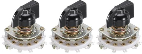 QUARKZMAN Interrupteur Rotatif 2P5T 2 Pôles 5 Positions pour Sélecteur de Bande 1 Niveau pour Tv Radio Machine Domestique 3 Pièces