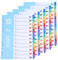 AMO HERMOSO 5er 12-teiliges Register Trennblätter A4 - Praktische Registerblätter Indexblätter für effiziente Organisation von Dokumenten und Unterlagen in Ordnern und Ringbüchern