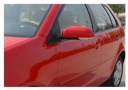 KLAUER Tür Spiegelkappen Rote Seitentür-Außenspiegelgehäuse-Abdeckkappe Für VW Für Polo 4 9N 9N3 GTI 2006–2010 6QD857537 6QD857538 1 Stück Rückspiegelschalen(Driver side)
