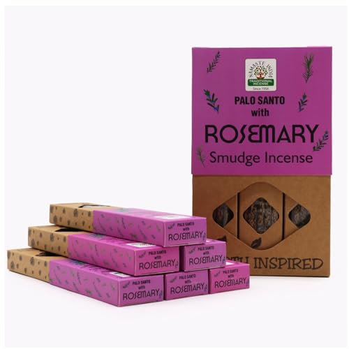 Namaste India Natural 30g Masala Räucherstäbchen Agarbatti Packung - 12 Packungen insgesamt 100-120 traditionelle Räucherstäbchen für entspannende Aromatherapie (Natürlicher Rosemary)