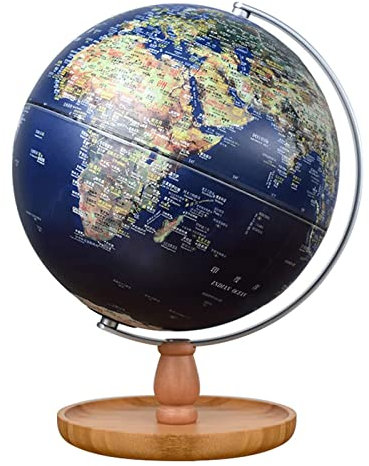 DUddTTW Globus Beleuchten Sie den Globus mit Bambus-Standkugeln. Klare und leicht lesbare Weltkugel zum Auftanken von geografischen Globen im Büro Übersichtlicher