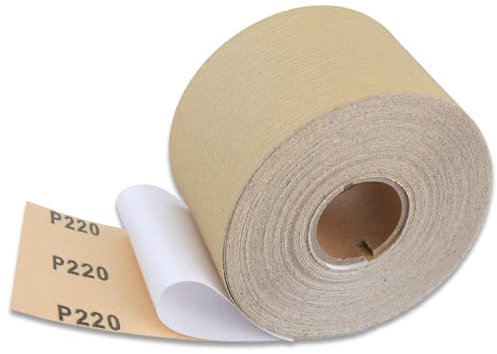 LEONTOOL Rouleau de papier de verre grain 220, rouleau continu de 20 verges de long 2-3/4 de large Papier de verre PSA Longboard, papier de verre auto-adhésif PSA Stickyback