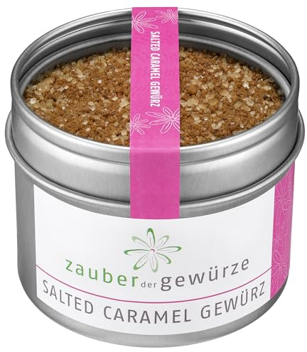 Zauber der Gewürze Salted Caramel Gewürz – Süß-salzige Mischung, leckerer Karamellgeschmack für Desserts und Süßspeisen, ideal zum Backen und für Zubereitung von Karamellsoße, 90 g