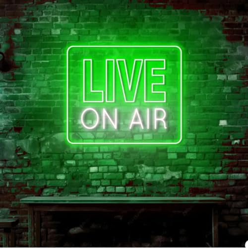 HFHungkeong Live On Air Neonlicht Schild Buchstaben,LED Aufnahme Wandkunst-Lampe für Studio, Schlafzimmer, Spielzimmer, Party, Live-Streaming-Schild für Twitch,Tiktok,Gamer, 5 V USB-Stromversorgung