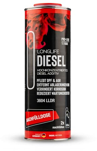 LIFETIME Longlife Diesel Additiv Konzentrat Pro-Line | Diesel Zusatz | Reicht für 20 Tankfüllungen | Diesel Reiniger I Diesel Systemreiniger I DPF Reiniger I Diesel Injektor Reiniger I 1.000ml