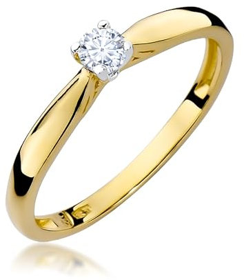 MARKO Schmuck Goldring 333 Gelbgold mit Zirkonia – Klassischer Verlobungsring oder Geschenk für Damen (60 (19.2))