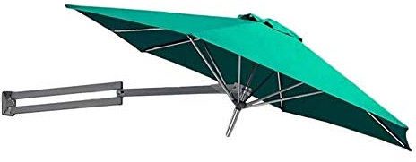 MRKU Wall-Mounted Parasol with Polyester Canopy,Outdoor Garden Patio Pergola Sun Shade Umbrellas,Easy to Install,Green