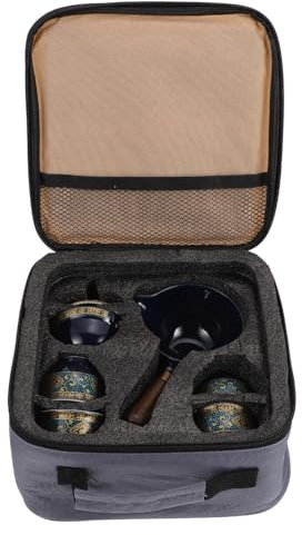 CIYODO Service à thé Kung Fu infuseur Porcelaine bouilloire avec pot Portable petit théière vaisselle de voyage kit de thé kung-fu vaisselle de kung-fu céramique Blue