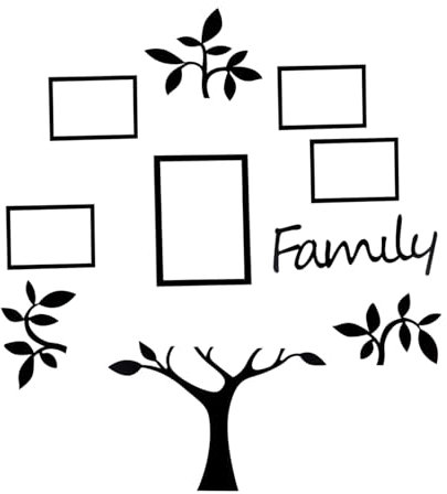 Uonlytech Cadre Arbre Généalogique Autocollant Décoration Murale Décalcomanie Murale Cadre Photo Décoration Intérieure Sticker Mural