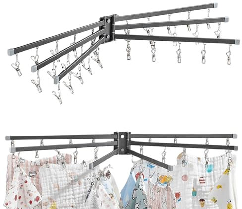 Porte-sous-vêtements de Séchage,Séchoir à Linge en Acier Inoxydable - Cintres à Pince pour Sac Chapeau Soutien-Gorge Voyage Vêtements Famille