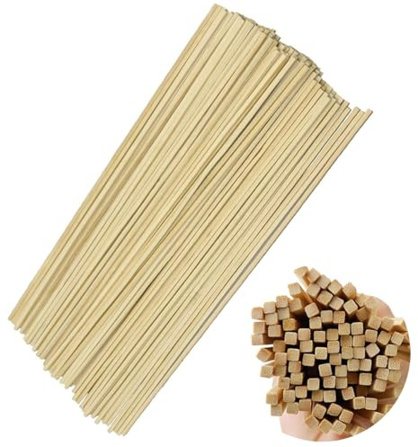 Transmore 200 Stück Zuckerwatte Stäbe 300mm x 5mm Zuckerwattestäbe Holzstäbchen zum Basteln Stäbchen Bambusstäbe Für Zuckerwattemaschine Natürliches Bambus Holz für Holzarbeiten, Kunstprojekte & DIY