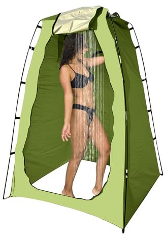Yjkedfh Tente De Douche Portable | Abri de Changement pour Toilettes - Tente de Camping 4-en-1 résistante au Vent et privée pour Douche, Toilettes et vestiaire