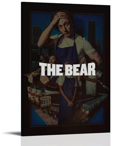 HAUSRENWRHHT TV Series The Bear Poster Wall Art Canvas Cover Aesthetic Vintage Poster Decorative Painting for Living Room Bed Room 08x12inch(20x30cm) Frame-style