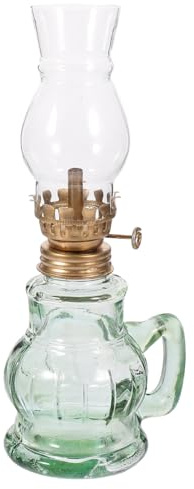 FUTUREORYY Lampe à Huile Verre Lampe à Pétrole Vintage Lanterne à Huile pour Intérieur Lumière Ambiance