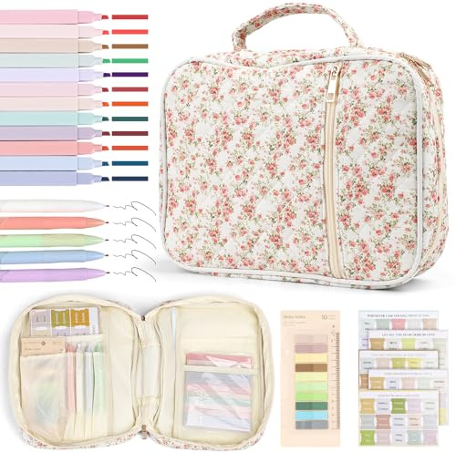BlyeMichdi Custodia con Cerniera Biblica per Donna, Borsa Protettiva Portatile per Bibbia, Copertina per Bibbia con Pennarello ed Etichetta, con Tracolla e Maniglia, per Studio e Chiesa