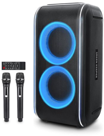GKD62 Karaoke Machine for Adults, 40W Party Bluetooth Speaker with 2 Mics