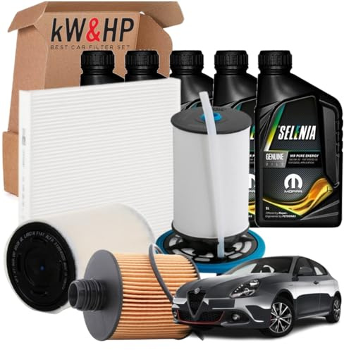 KIT TAGLIANDO 4 FILTRI CON OLIO MOTORE ORIGINALE 5LT LITRI 5W30 COMPATIBILE CON GIULIETTA (940) 2.0 JTDM